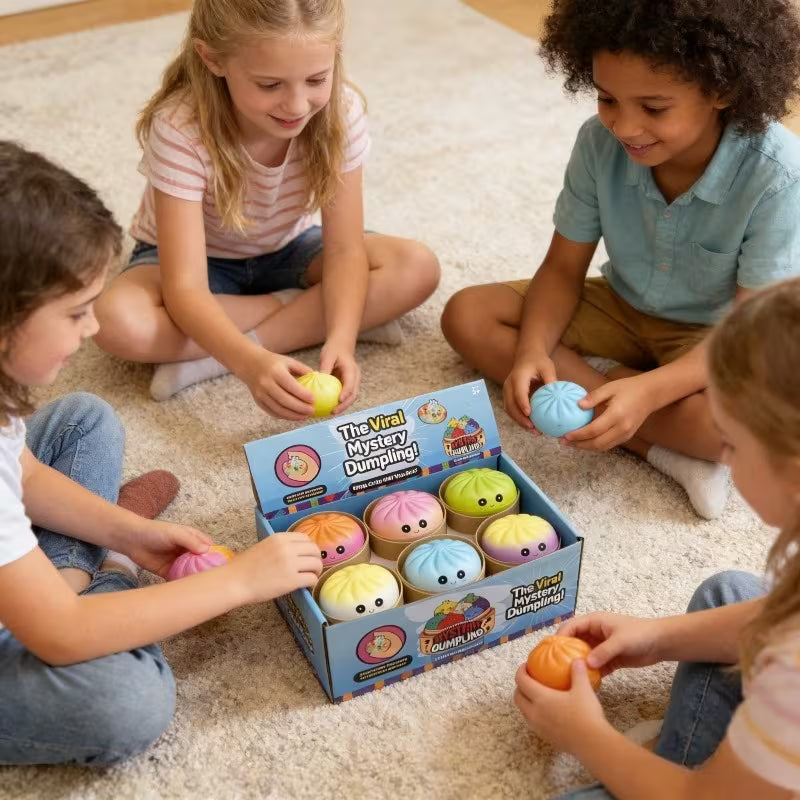 Dumpling Squishy, Dumpling Squishy Mystery Box, Cute Big Squishy Dumpling Stress Ball Fidget Sensory Toy for Adults Anxiety Relief, Novelty Squeeze Ball for Office Desk
