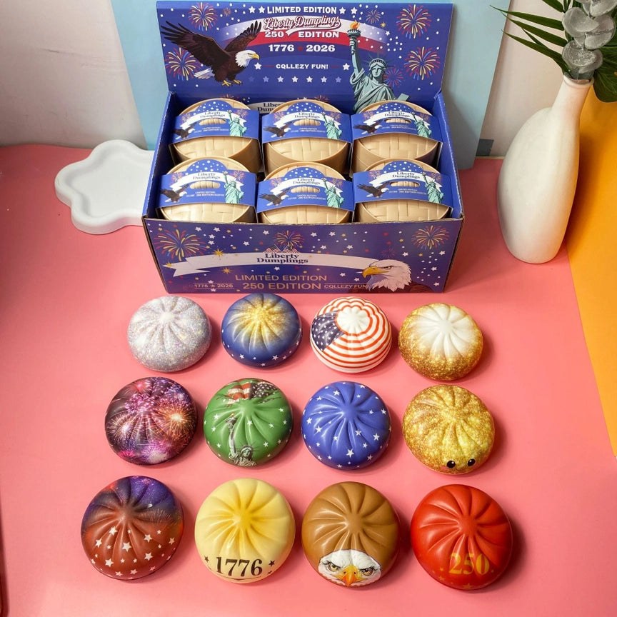 Liberty Dumplings, US Version Squishy Toy, Squishy Dumpling Realistic Steamed Bun Stress Relief Squeeze Toy