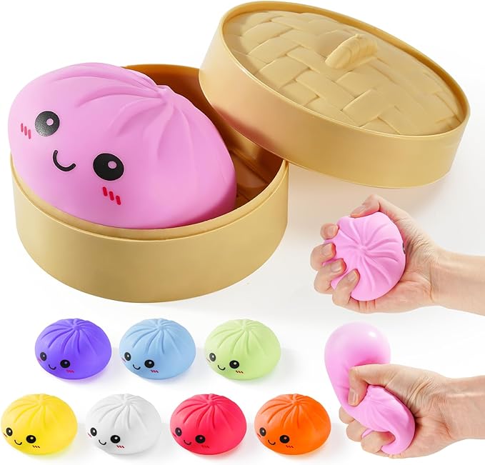 Squeezy Dumpling Stress Ball Toy Squishy Sensory Anxiety Kids Fidget New UK