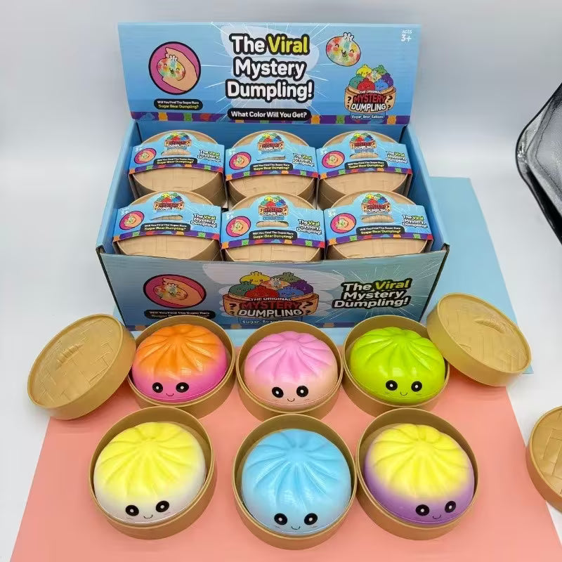 Dumpling Squishy, Dumpling Squishy Mystery Box, Cute Big Squishy Dumpling Stress Ball Fidget Sensory Toy for Adults Anxiety Relief, Novelty Squeeze Ball for Office Desk