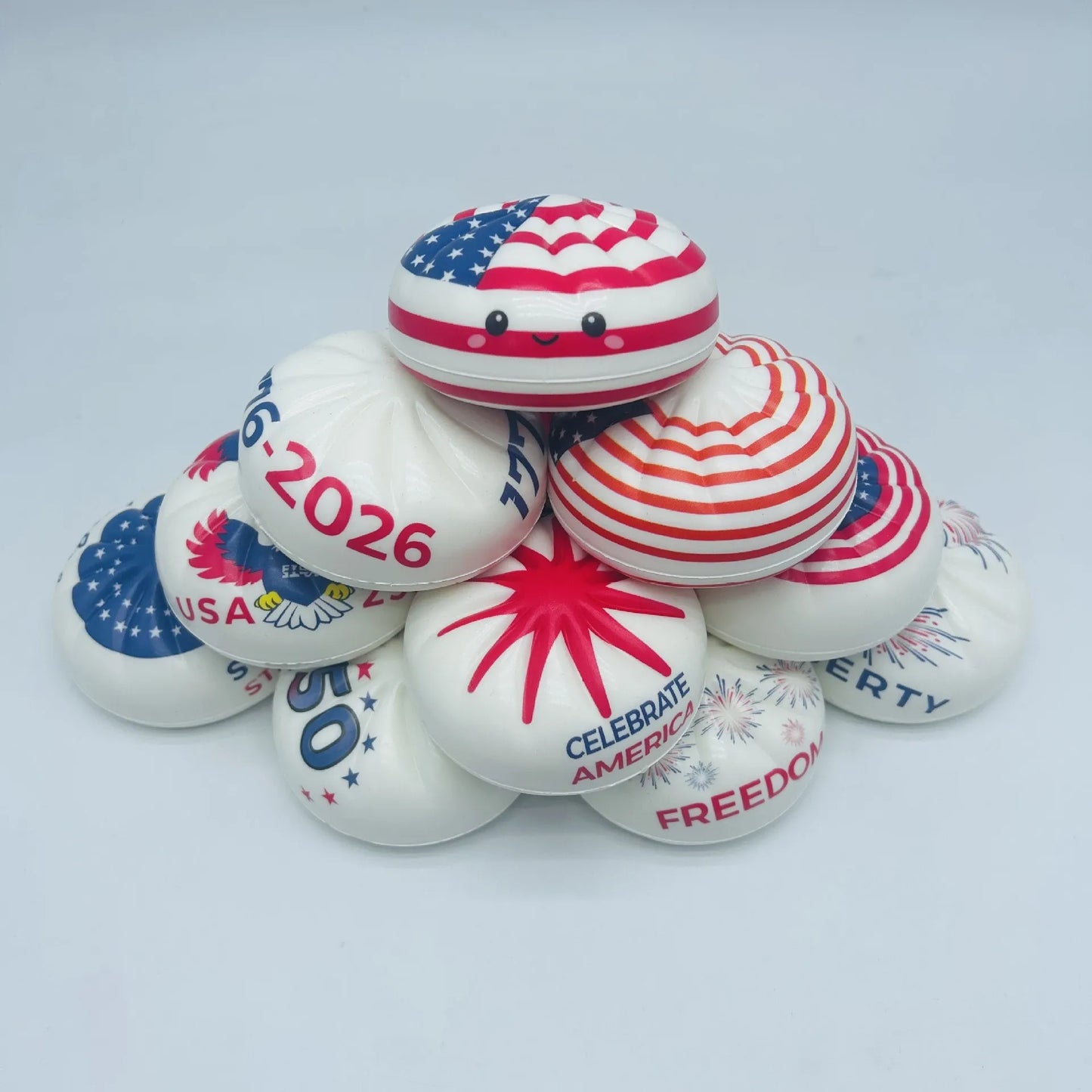 Liberty Dumplings, US Version Squishy Toy, Squishy Dumpling Realistic Steamed Bun Stress Relief Squeeze Toy