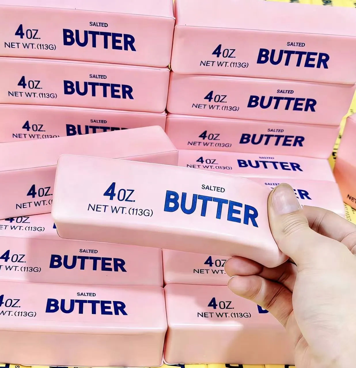9.5 Inch Giant Butter Squishy Toy, Big Butter Squishy 14oz Slow Rising Squishy Realistic Food Squishies, Large Sticky Butter Sticks Squeeze Toys for Anxiety Relaxation