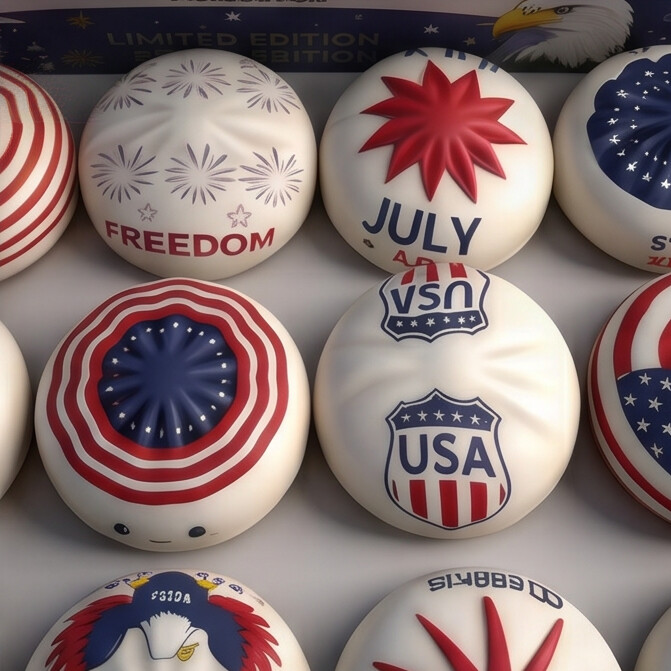 Liberty Dumplings, US Version Squishy Toy, Squishy Dumpling Realistic Steamed Bun Stress Relief Squeeze Toy