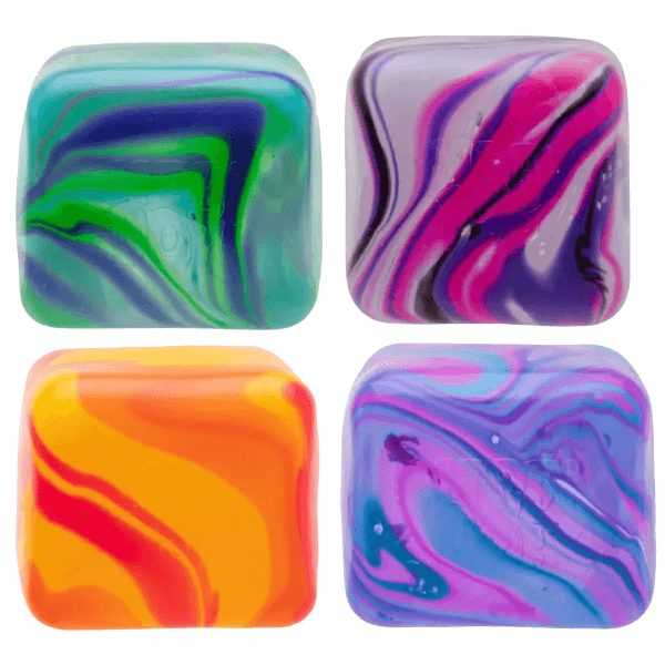 NeeDoh Nice Berg Swirl – Giant Marbled Fidget Cube, Squishy Toy Cubes for Kids