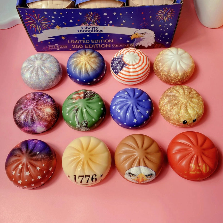 Liberty Dumplings, US Version Squishy Toy, Squishy Dumpling Realistic Steamed Bun Stress Relief Squeeze Toy