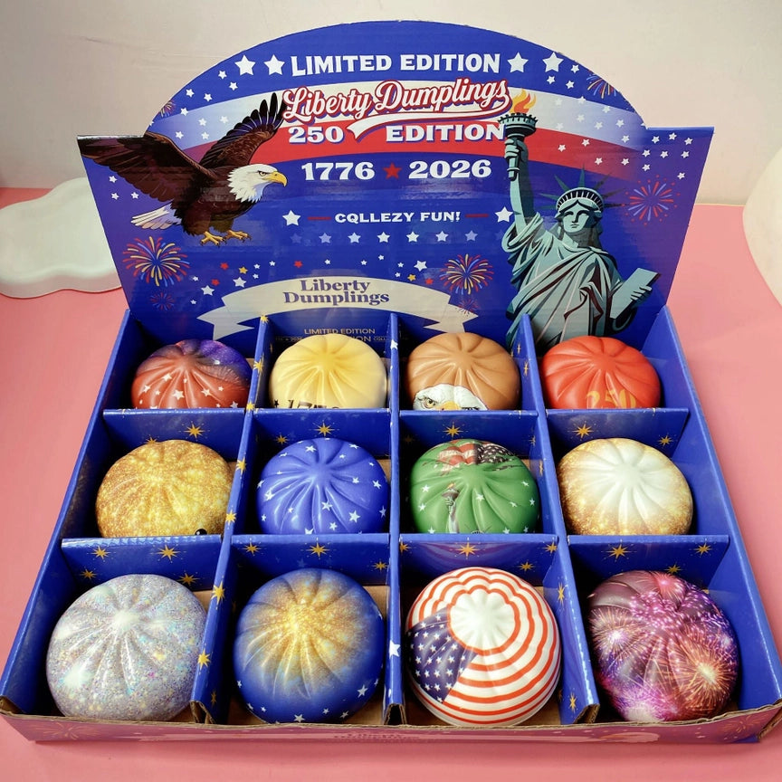 Liberty Dumplings, US Version Squishy Toy, Squishy Dumpling Realistic Steamed Bun Stress Relief Squeeze Toy