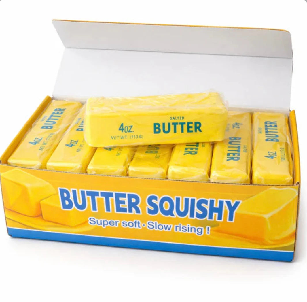 9.5 Inch Giant Butter Squishy Toy, Big Butter Squishy 14oz Slow Rising Squishy Realistic Food Squishies, Large Sticky Butter Sticks Squeeze Toys for Anxiety Relaxation