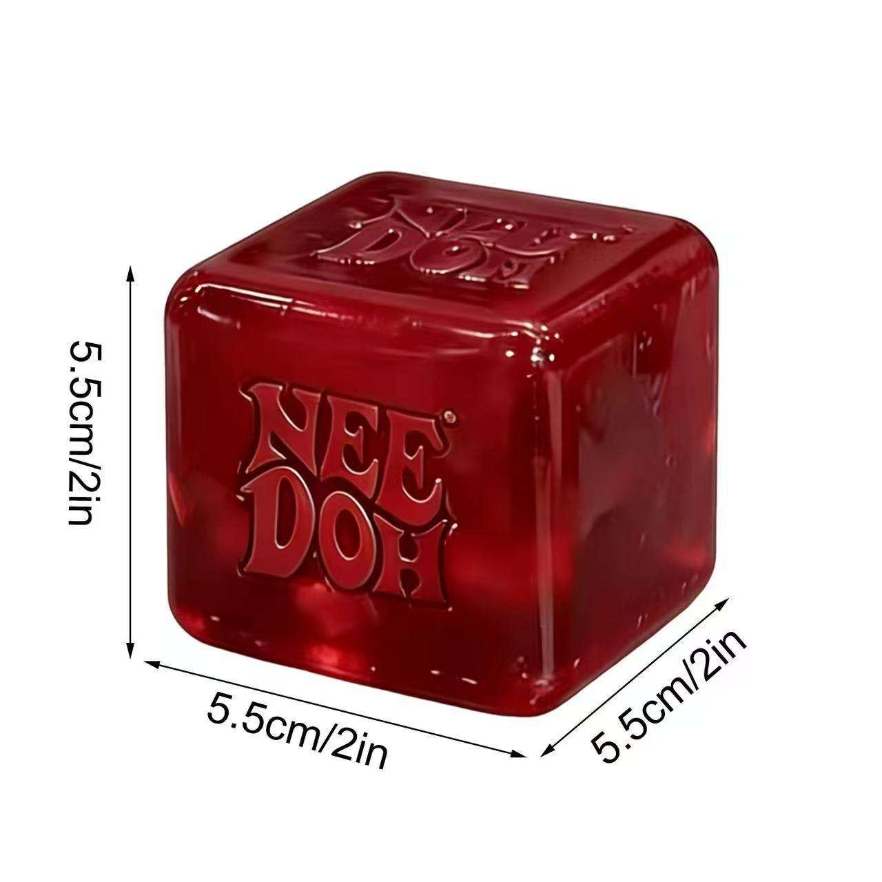 NeeDoh Red Nice Cube Sensory Squishy Toys Square Shape Stress Cube Relief Squeeze Ball Sensory Toys Squeeze Sensory Fidget Toys