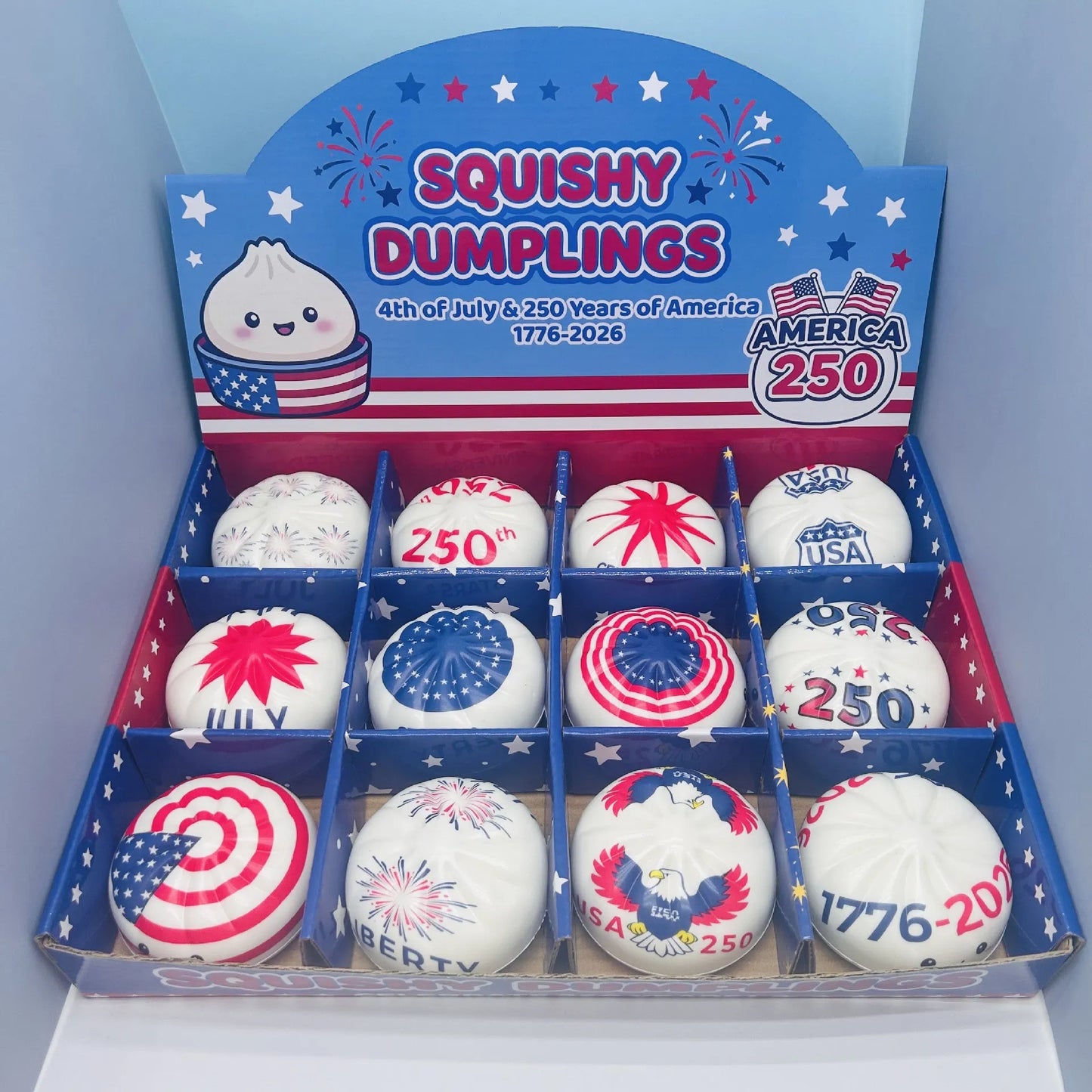 Liberty Dumplings, US Version Squishy Toy, Squishy Dumpling Realistic Steamed Bun Stress Relief Squeeze Toy