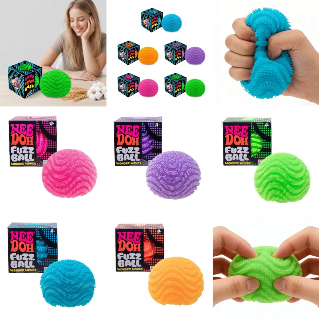 Schylling Nee Doh Fuzz Ball Flower Power Stress Ball Set of 5